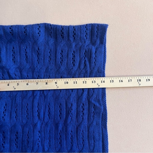 NWT Celeste Wool Cashmere Blend Blue‎ Pointelle Knit Cozy Infinity Scarf - Picture 9 of 10